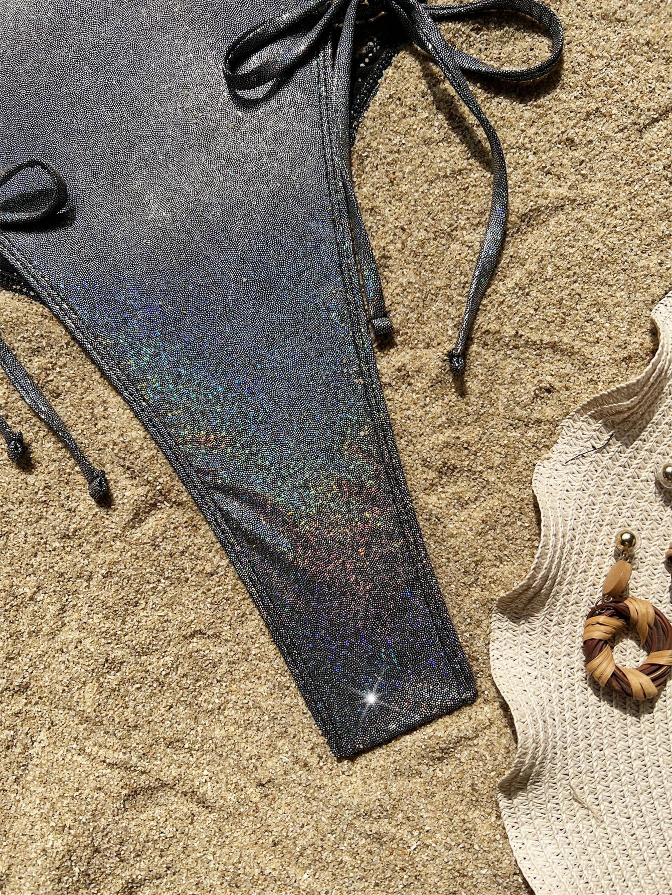 Shiny Silver One Piece Swimsuit - beachblom