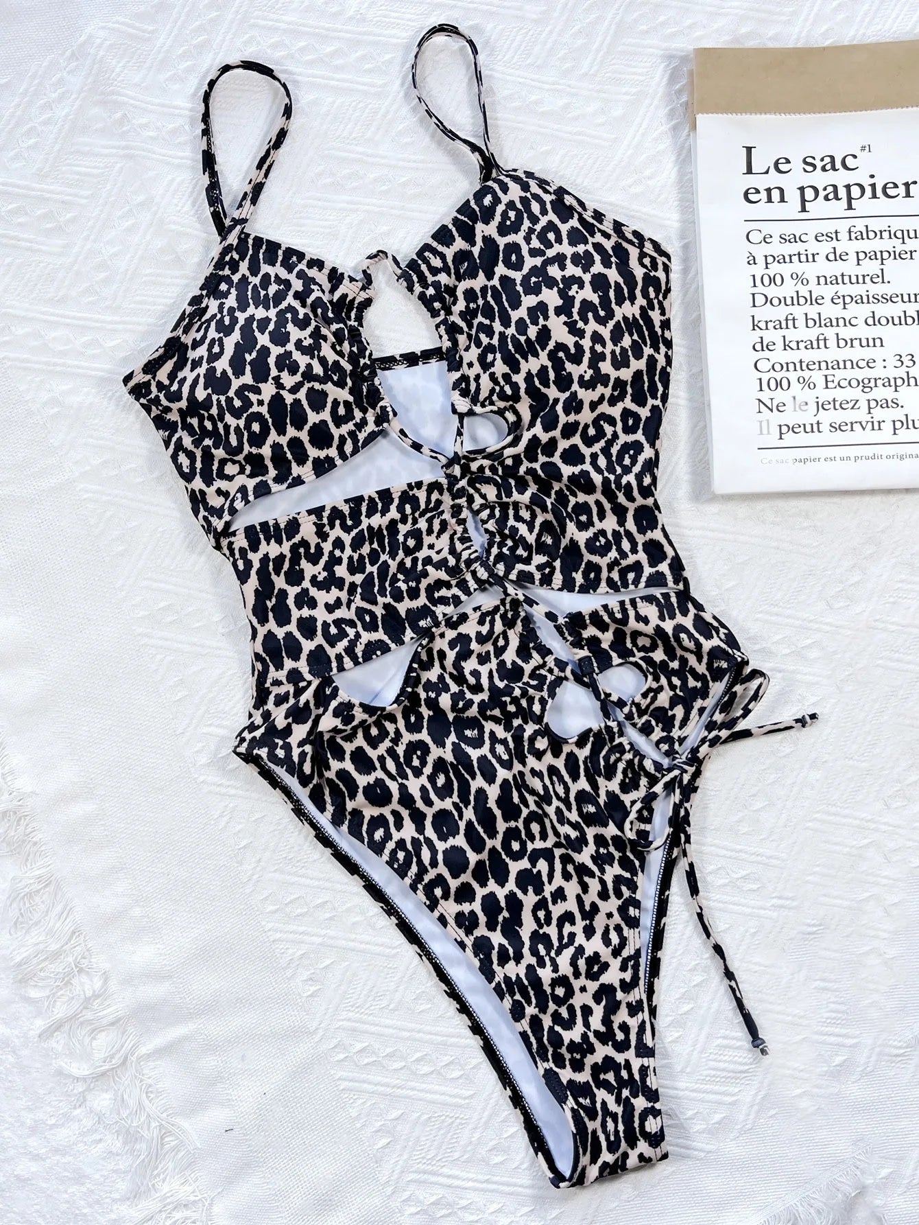 Sexy Black Leopard Print One Piece Swimsuit - beachblom